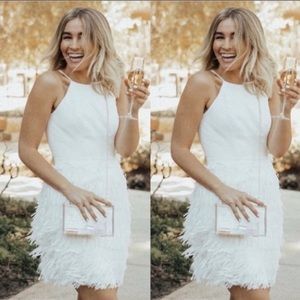 Anthropologie / BHLDN x Aidan Mattox fringe dress size 10